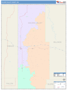 Golden Valley County, ND Digital Map Color Cast Style